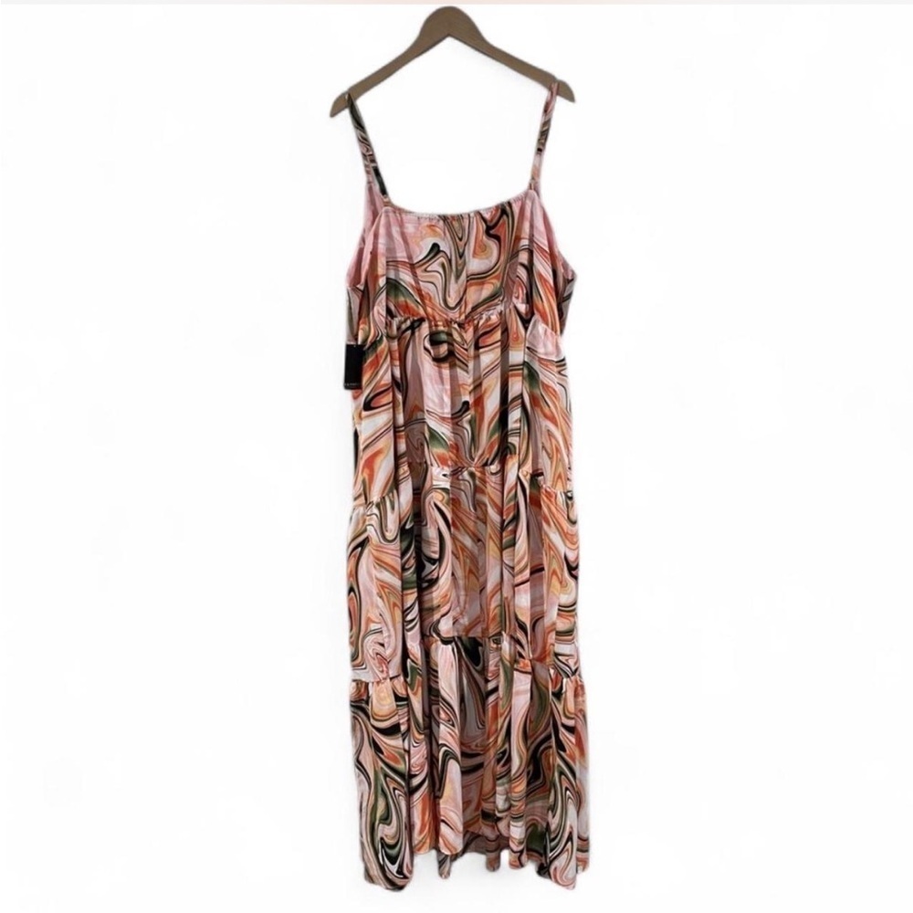 Eloquii Marble Swirl Maxi Dress Plus Size 26W NWT, Dopamine Dressing Beach Vacay - Picture 6 of 8
